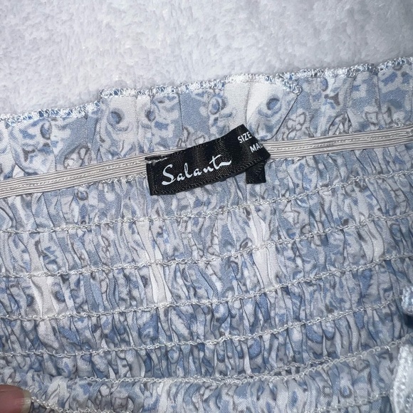 Salant Strapless Blue Patterned Jumpsuit - Picture 4 of 9